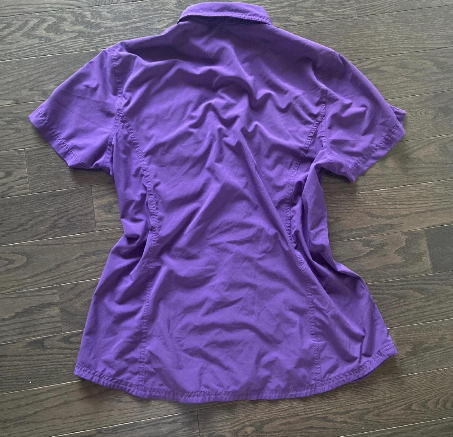 Eddie Bauer Purple Short Sleeve Button-Up Shirt - Size L - photo 2