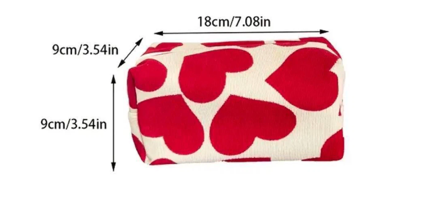 Cute Red Heart Makeup Bag - photo 3