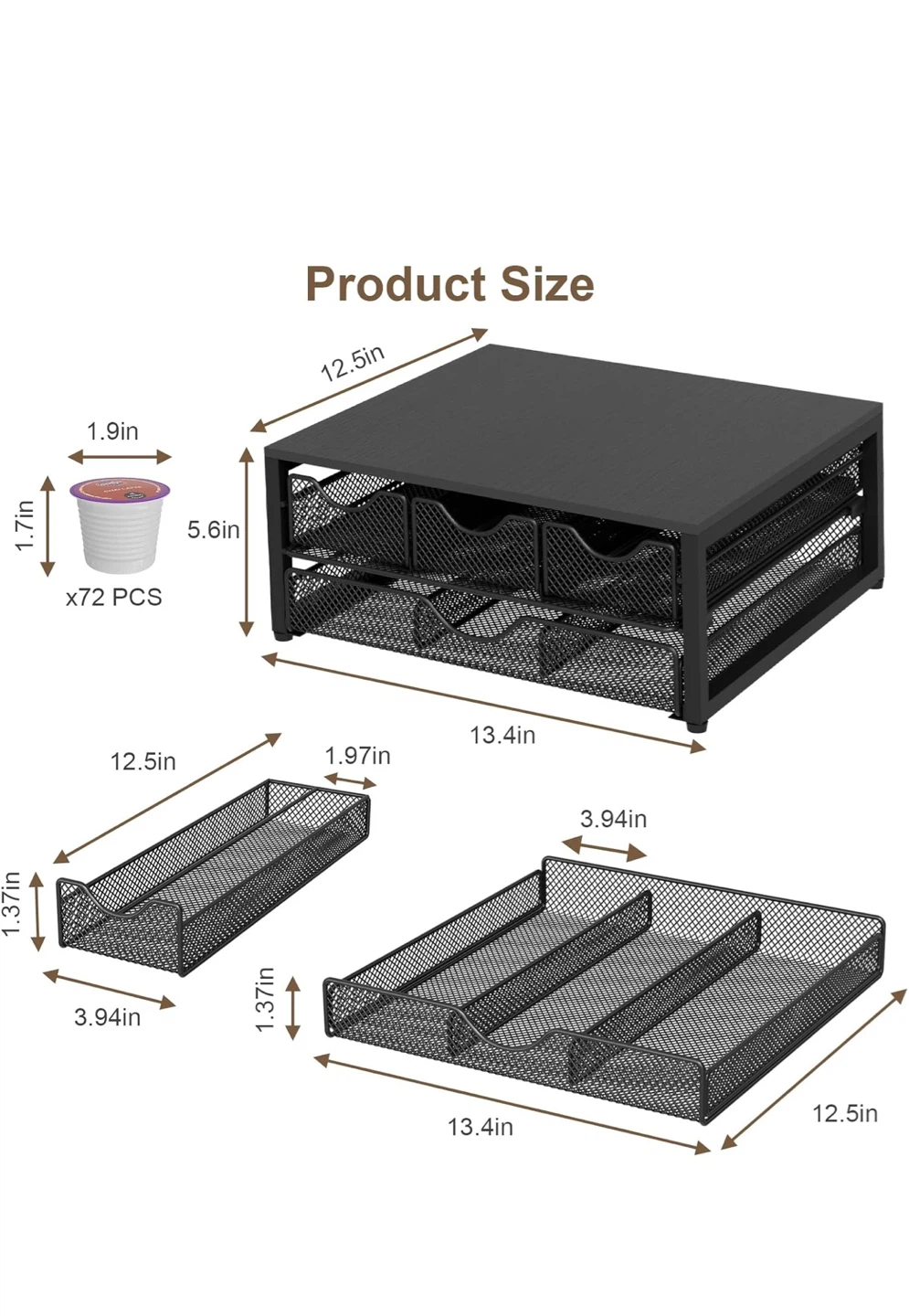 2-Tier Coffee Pod Holder with Drawer - photo 2