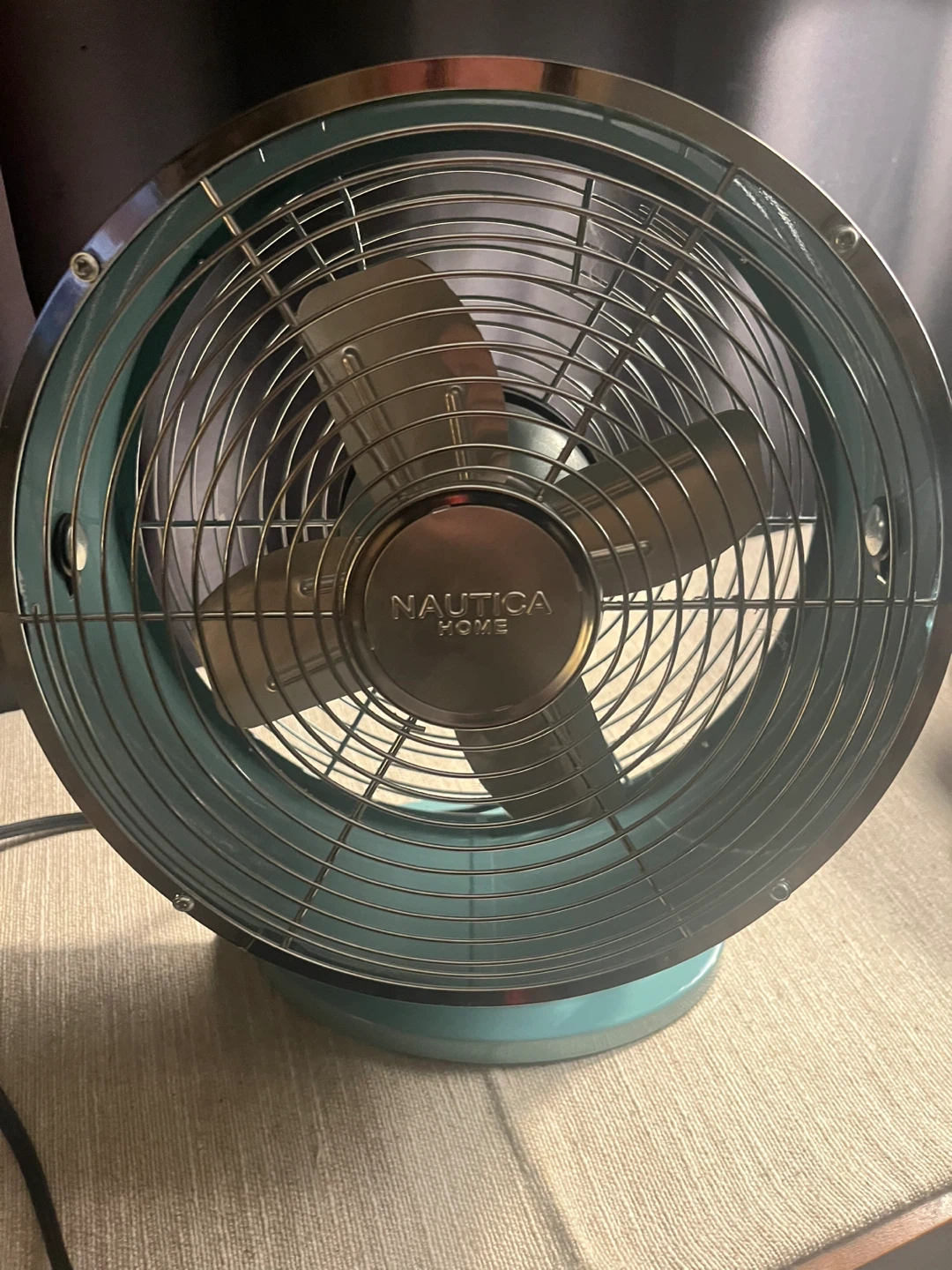 Nautica Home Teal Metal Desk Fan