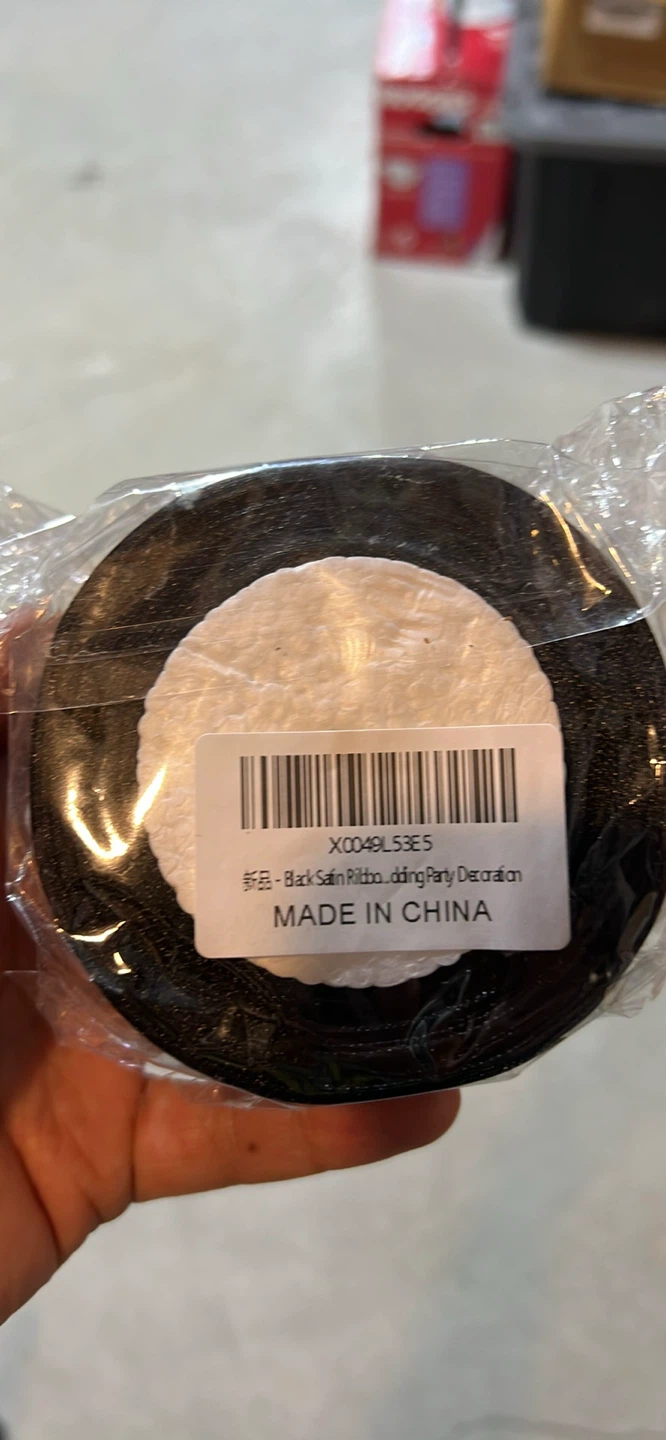 Black Satin Ribbon for Party Decoration