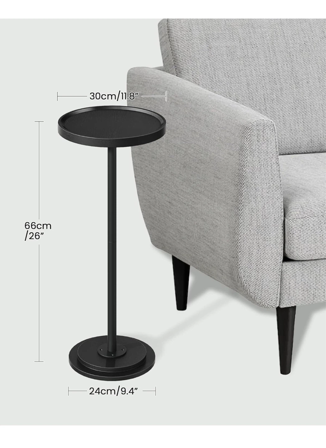 Round Side Table - Black - photo 2