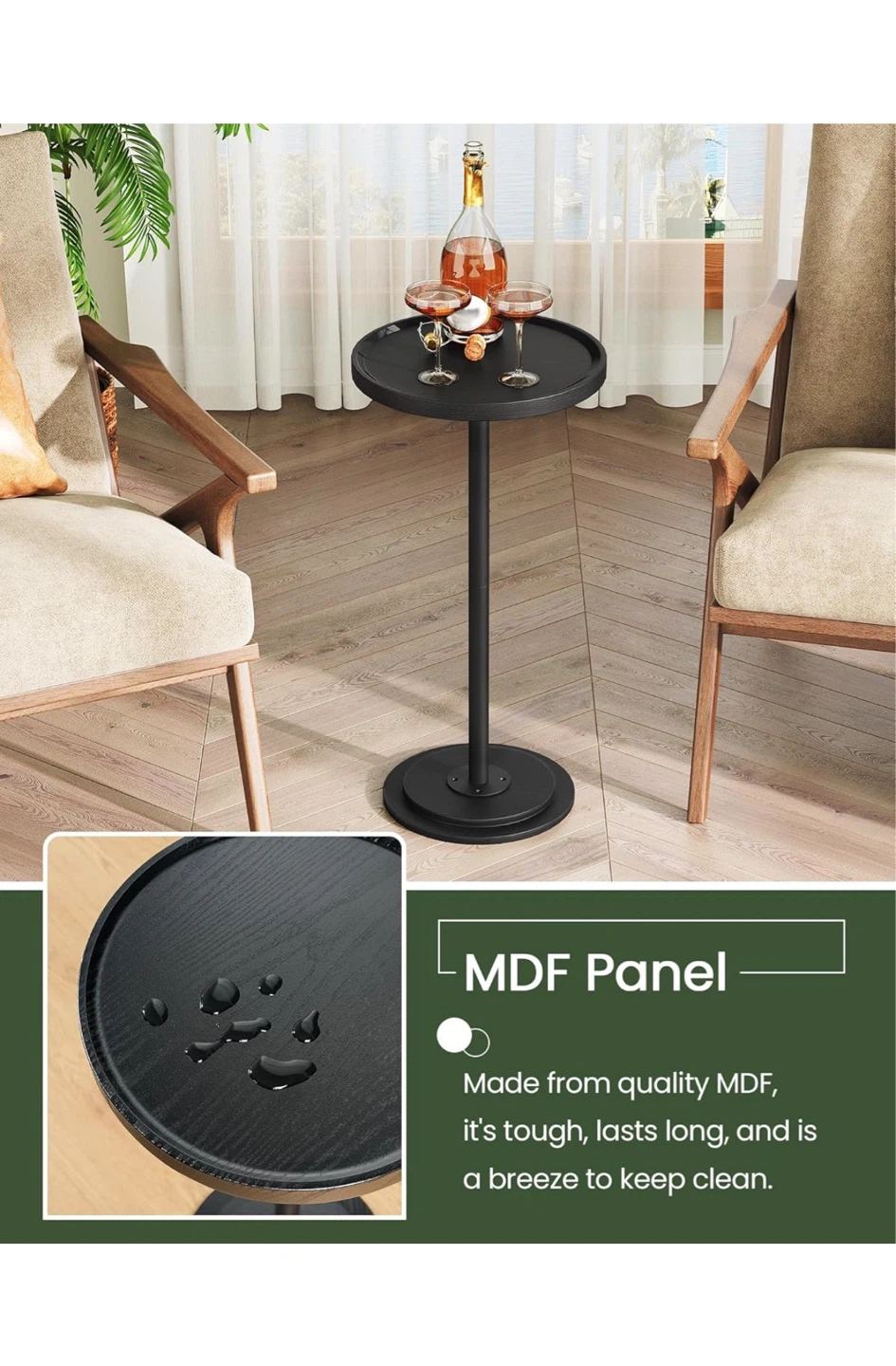 Round Side Table - Black - photo 3