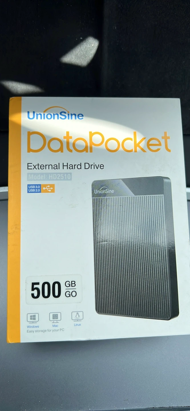 Unionsine DataPocket HD2510 External Hard Drive 500GB Black