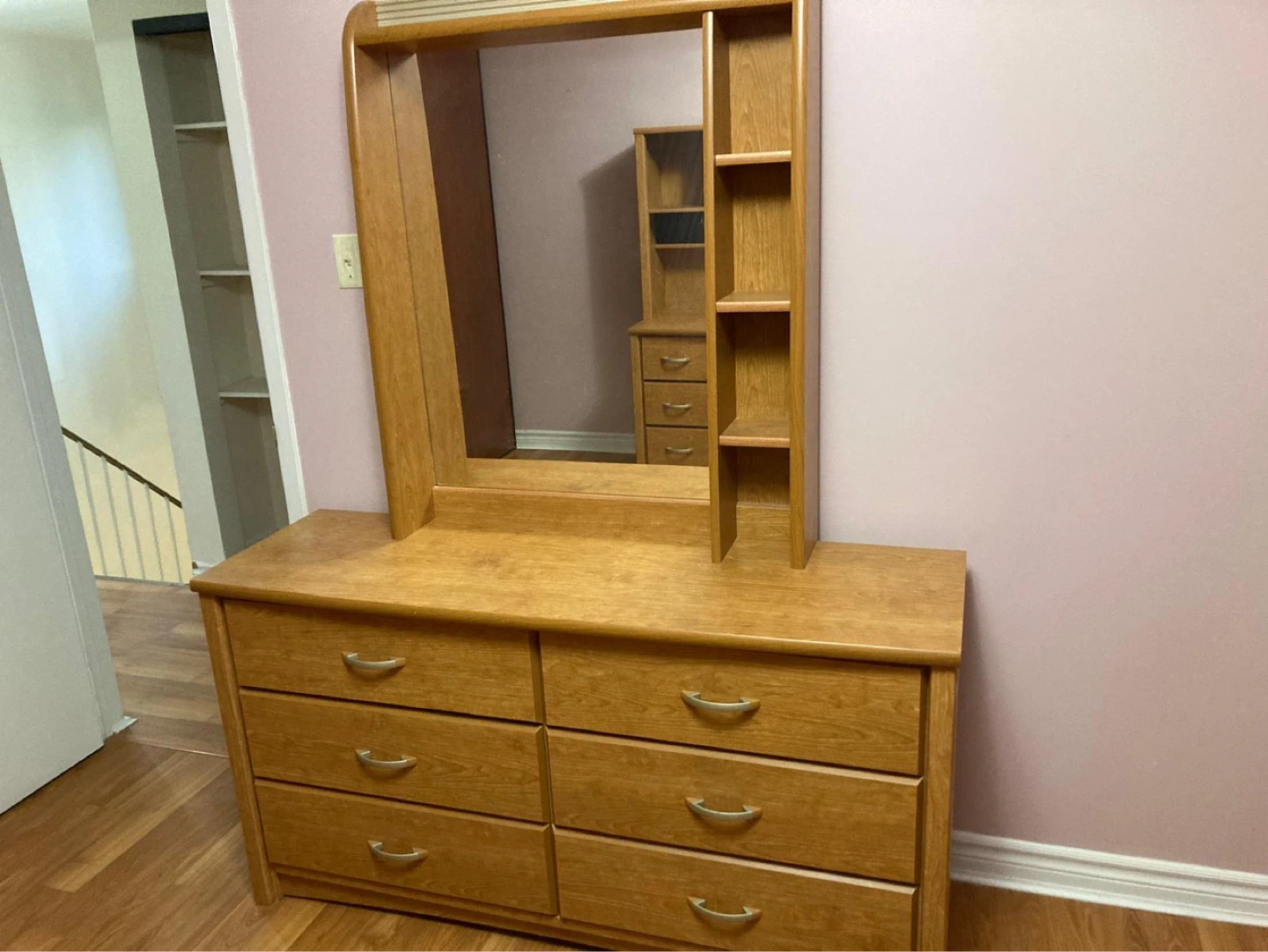 Wooden Dresser with Mirror