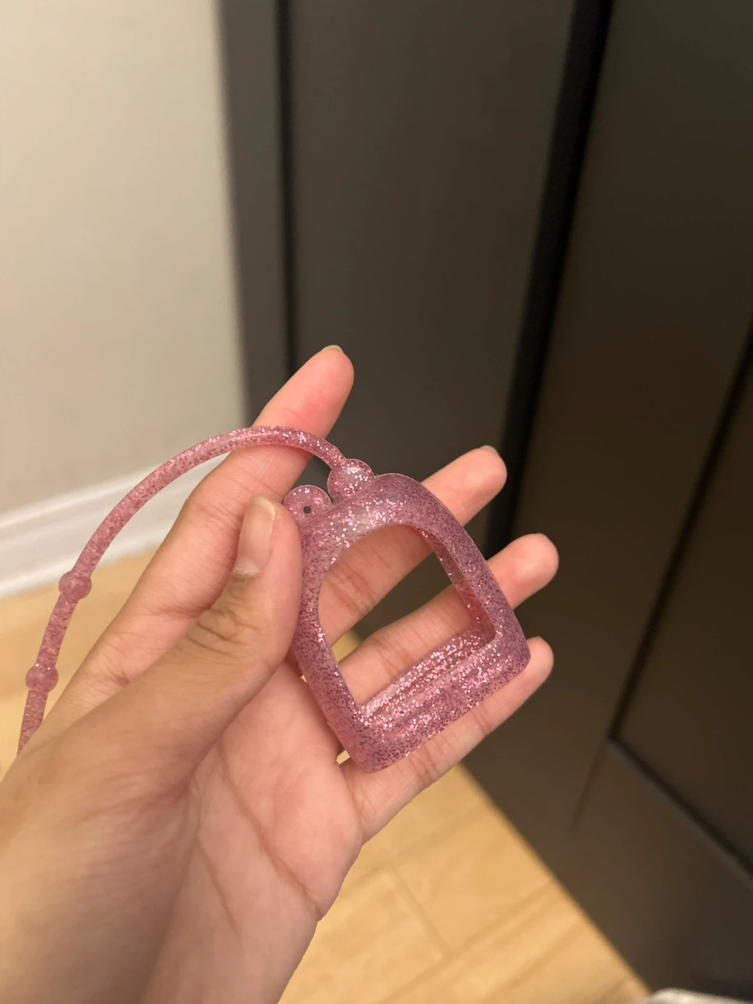 Pink Glitter Hand Sanitizer Holder