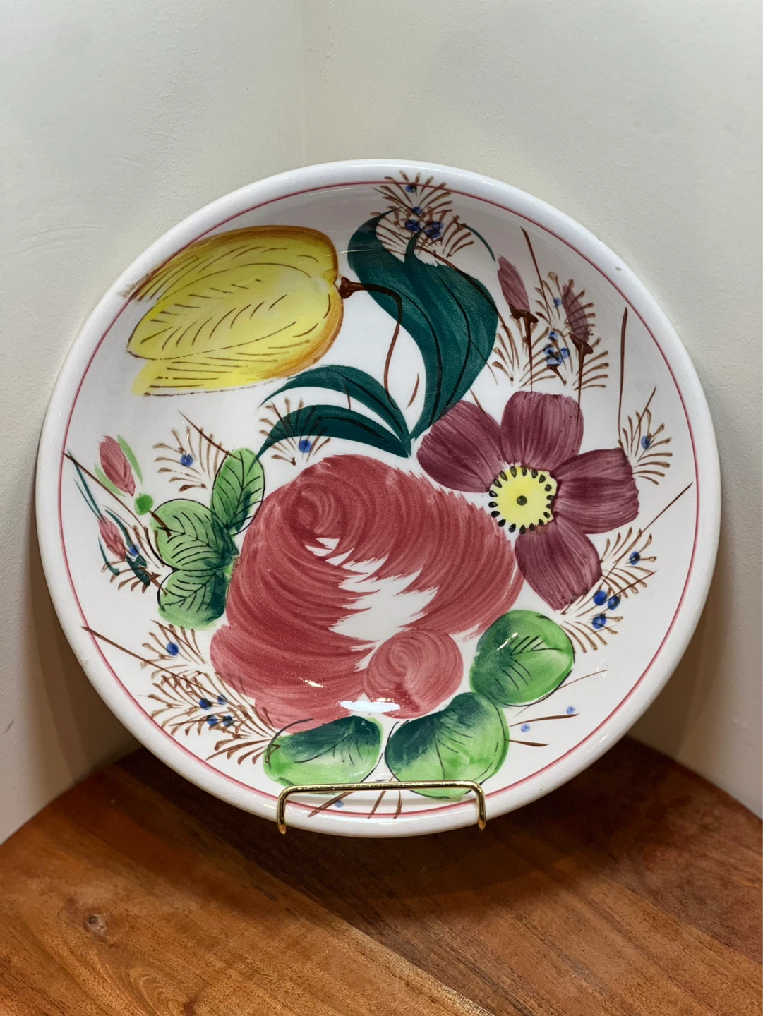 Vtg Hand-Painted Nove Rose Tulip Italian Faience Two Bowls - photo 4