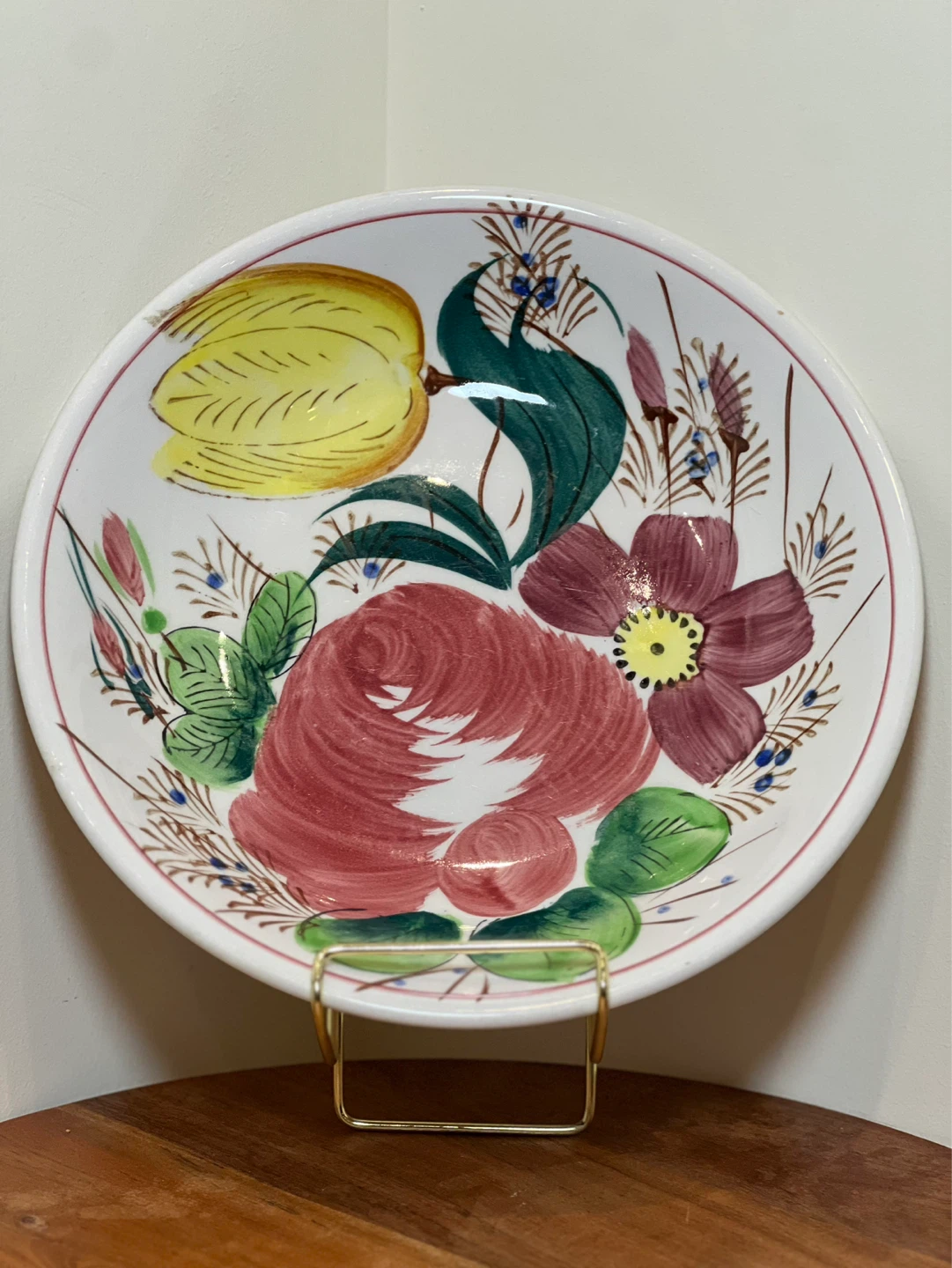 Vtg Hand-Painted Nove Rose Tulip Italian Faience Two Bowls - photo 5