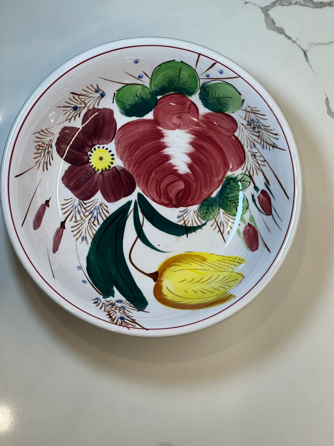 Vtg Hand-Painted Nove Rose Tulip Italian Faience Two Bowls - photo 3
