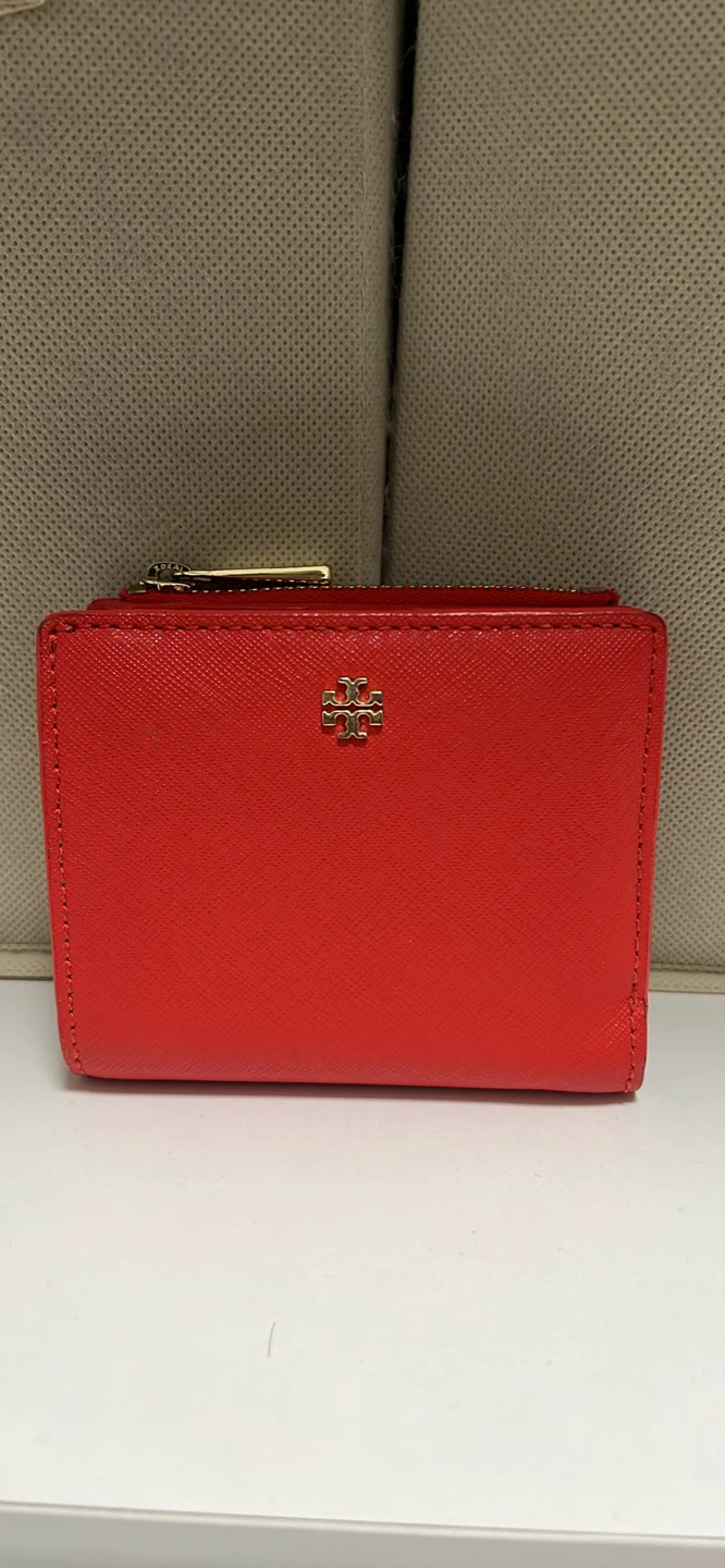 Tory Burch Red Saffiano Leather Small Wallet