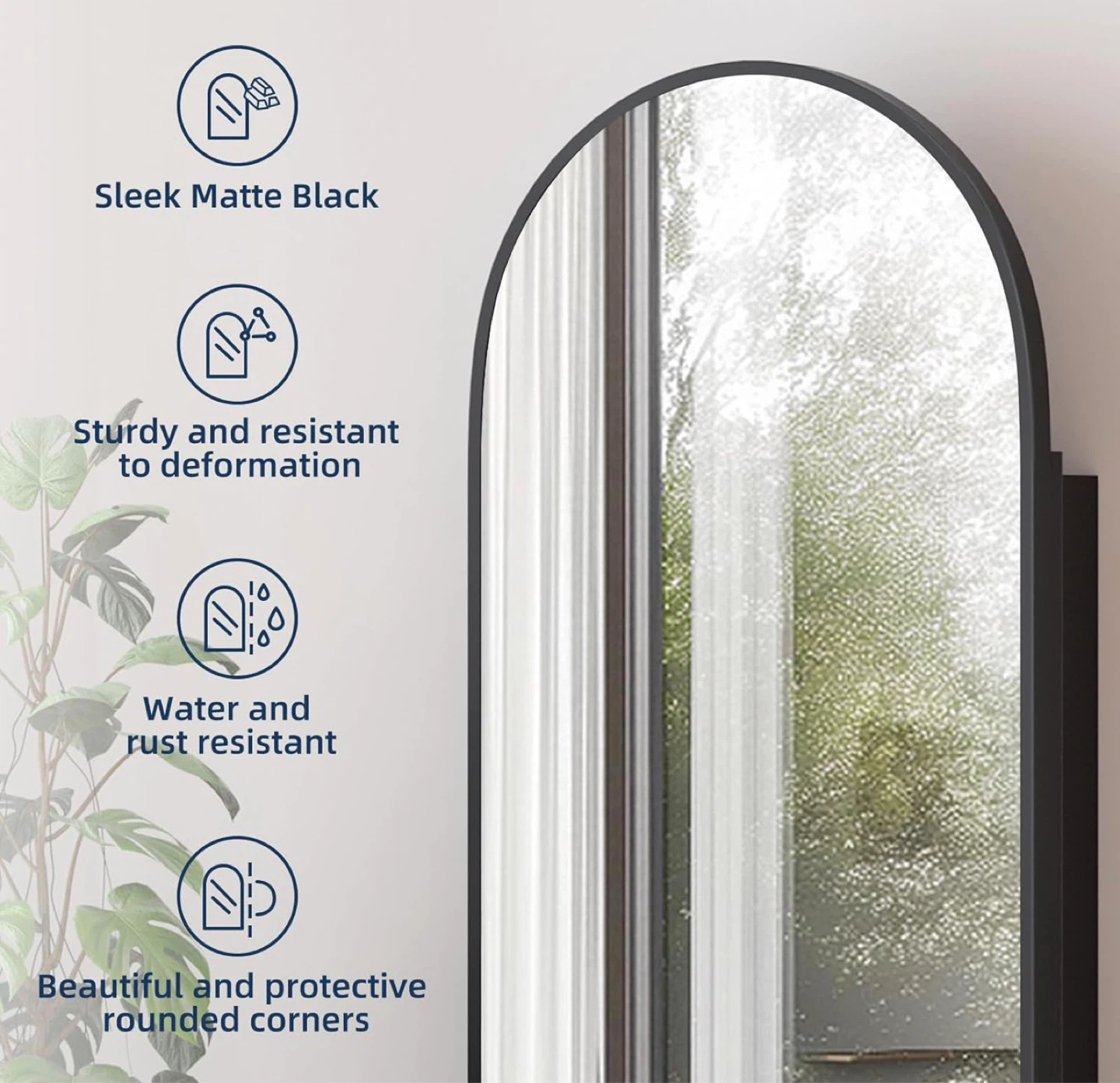 Black Arch Medicine Cabinet with Mirror - photo 3