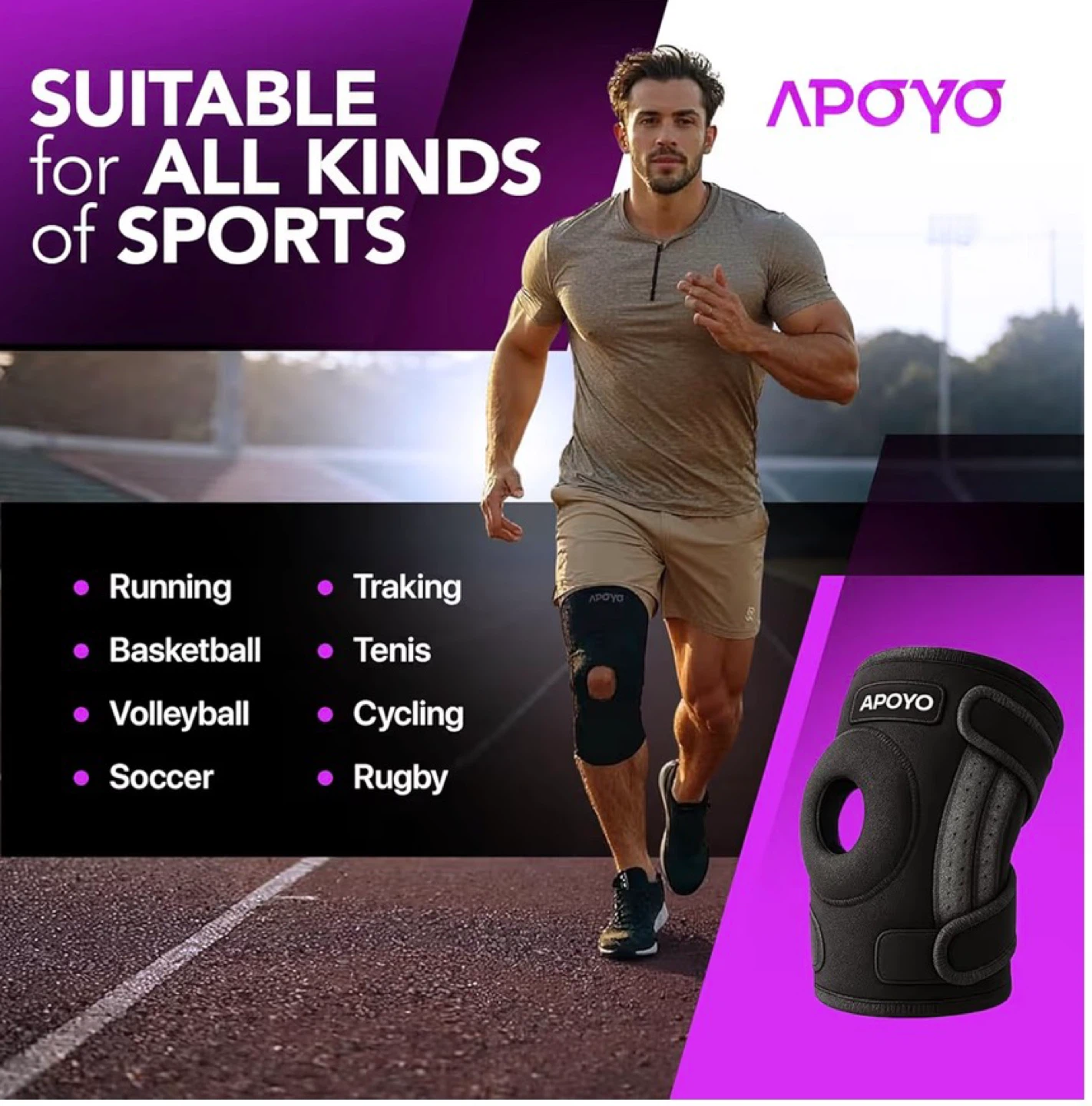 APOYO Knee Brace XX-Large Purple - photo 4