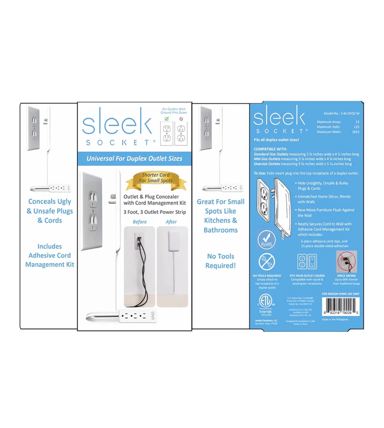Sleek Socket Outlet and Plug Concealer with Cord Management Kit - photo 2