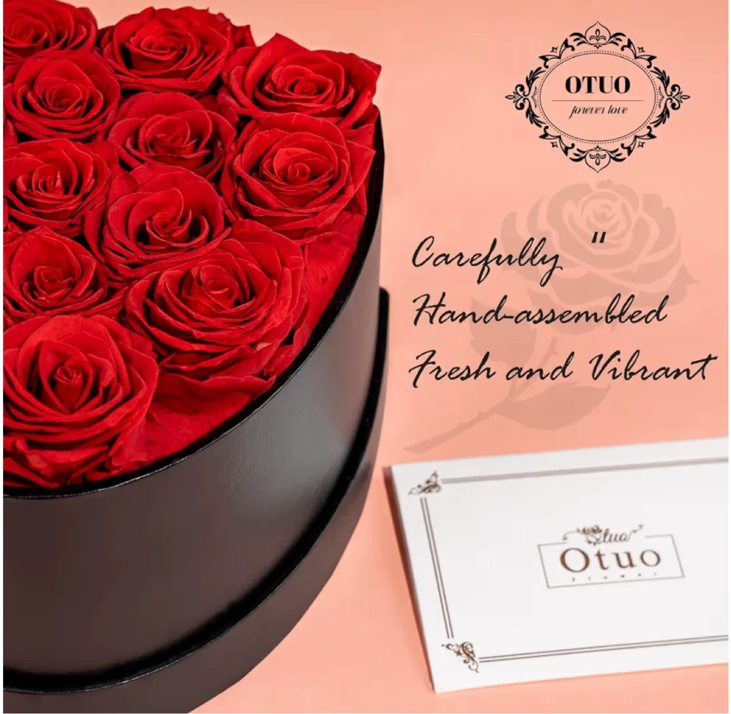 OTUO Eternal Roses Heart Box - 16 Grade A Red Roses - photo 3