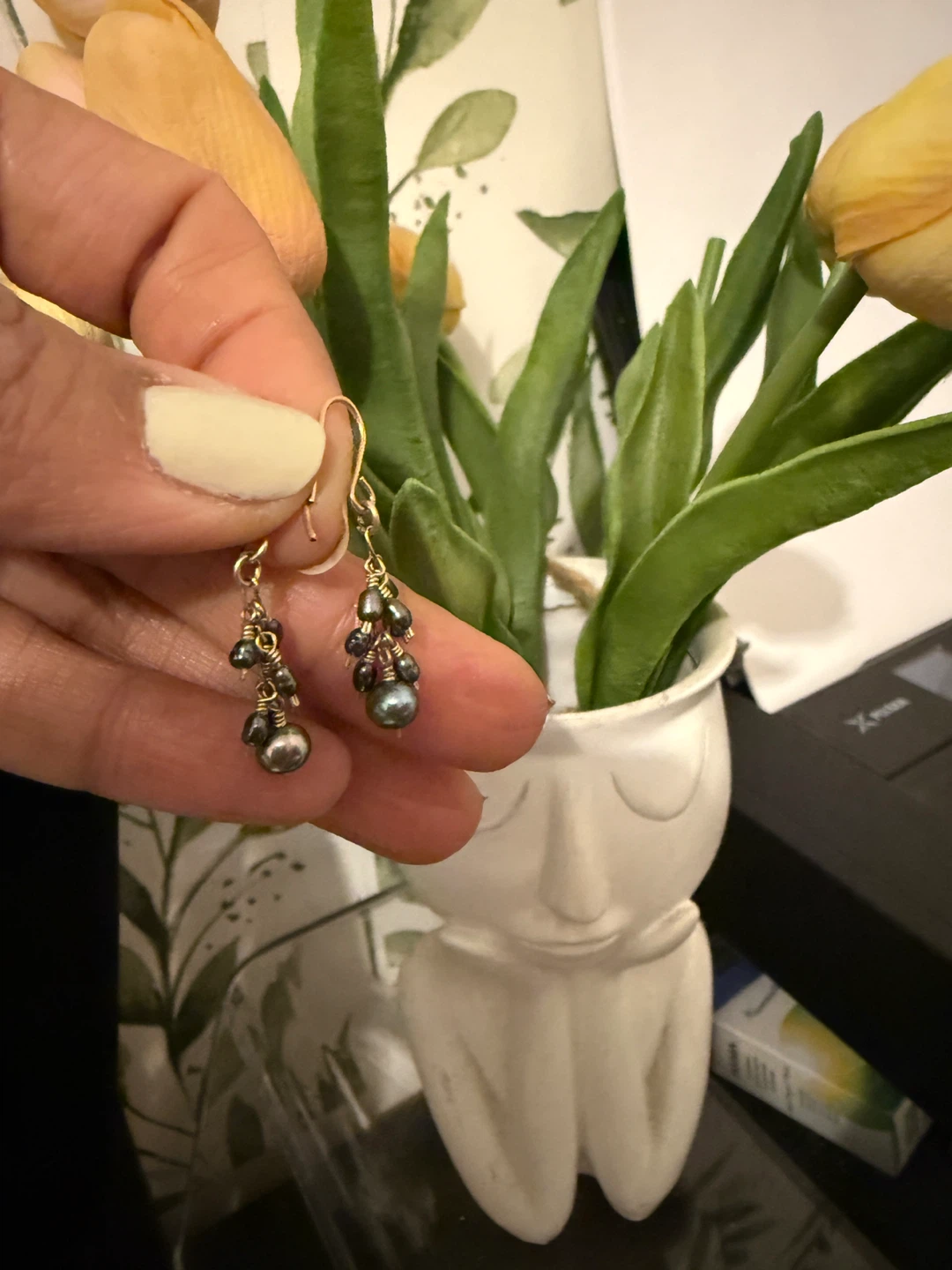 Pearl Cluster Dangle Earrings - photo 3