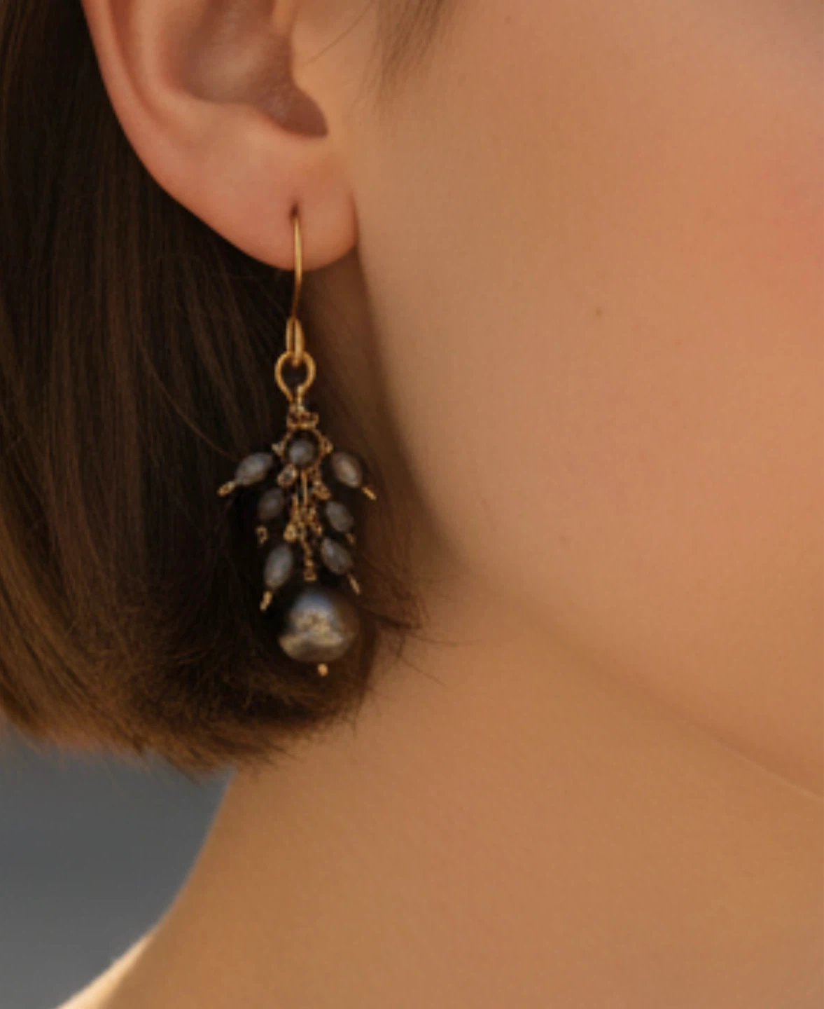 Pearl Cluster Dangle Earrings