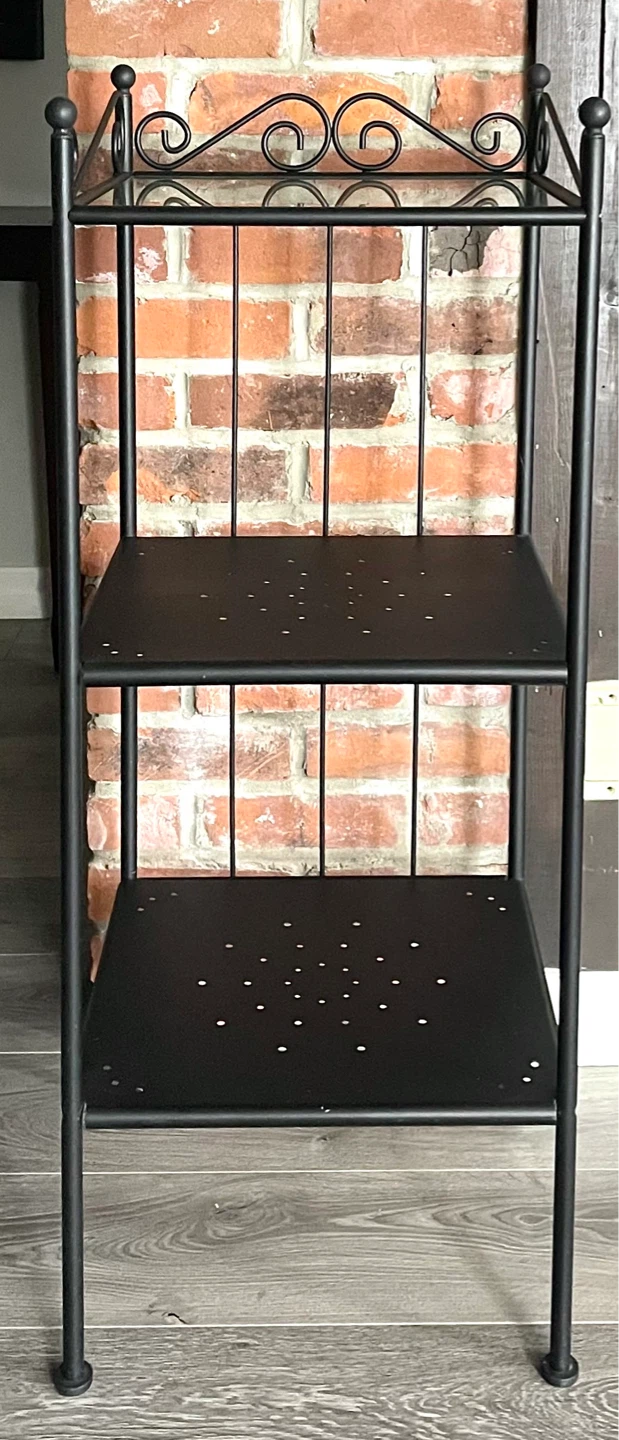Ikea Black Metal 3-Tier Shelf Unit