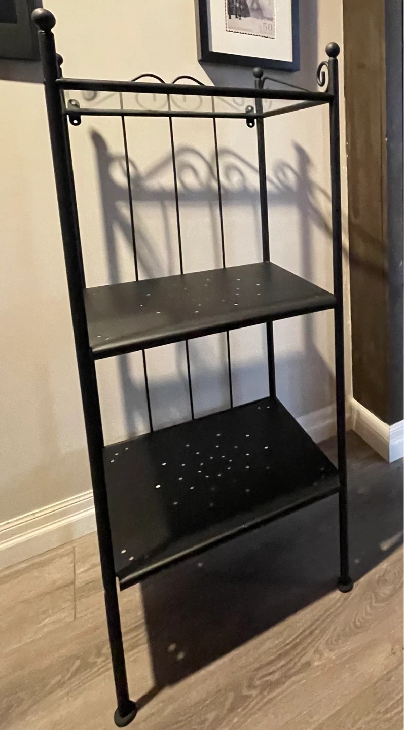 Ikea Black Metal 3-Tier Shelf Unit - photo 3