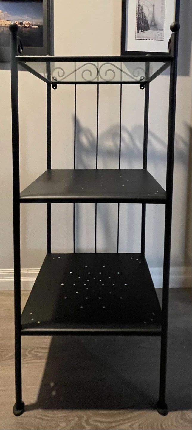 Ikea Black Metal 3-Tier Shelf Unit - photo 2