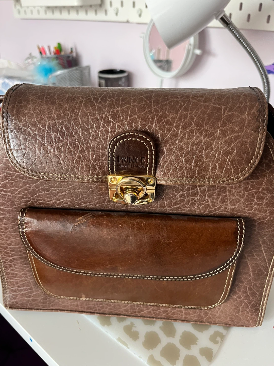 Vintage Prince Leather Satchel Bag