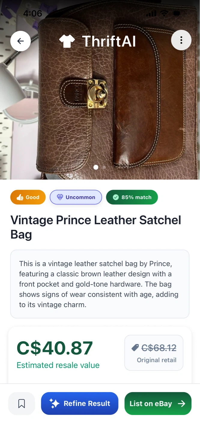 Vintage Prince Leather Satchel Bag - photo 3
