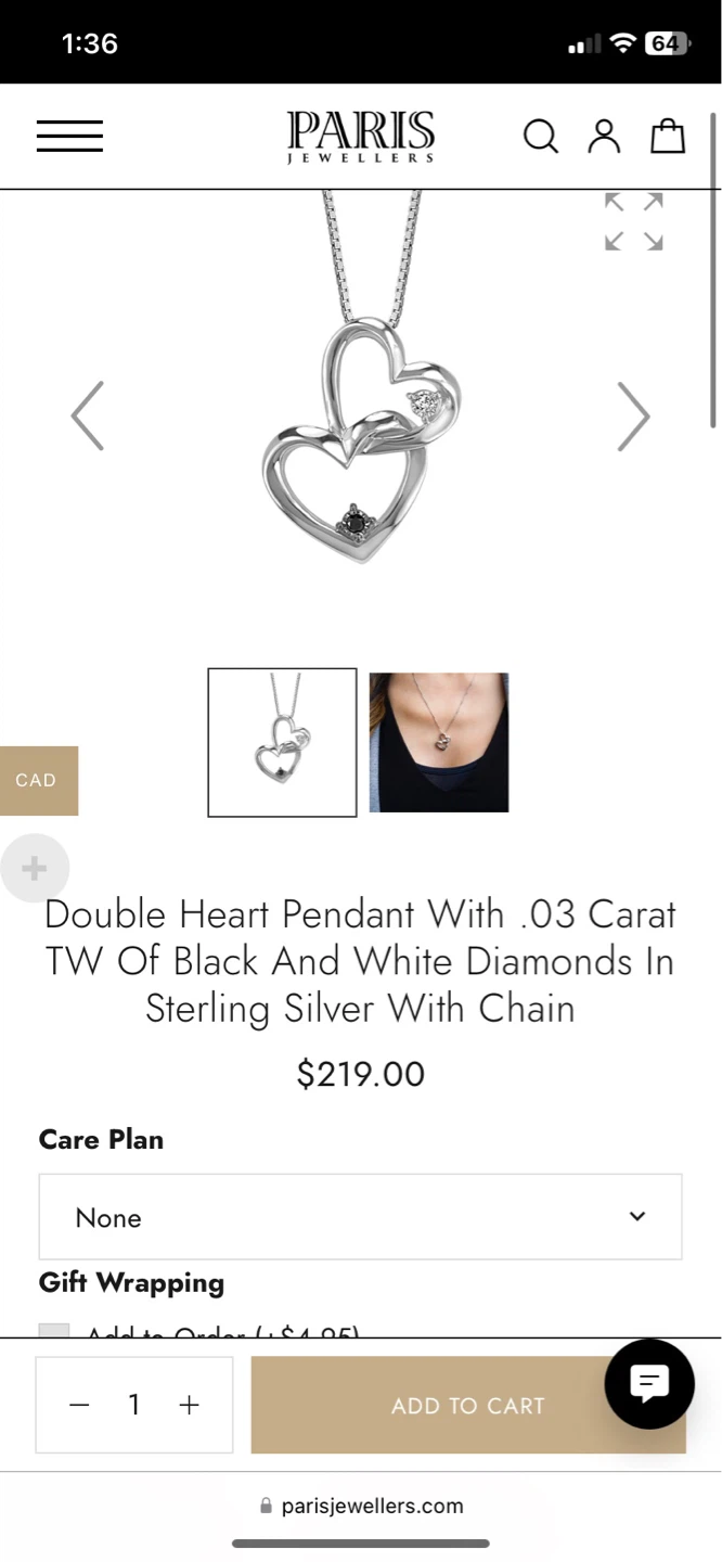 Paris Jewellers Double Heart Pendant Necklace - photo 3