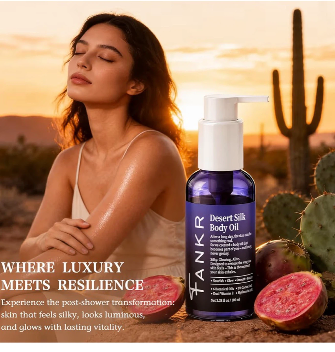 TANKR Desert Silk Body Oil - 3.38 fl oz / 100 ml - photo 3