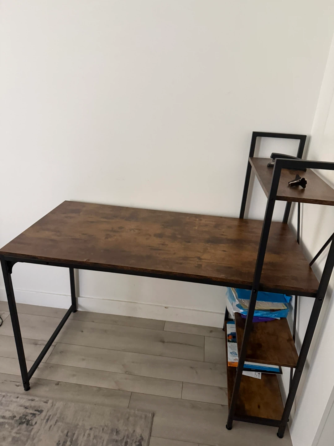Wood and Metal Desk with Shelving - photo 2