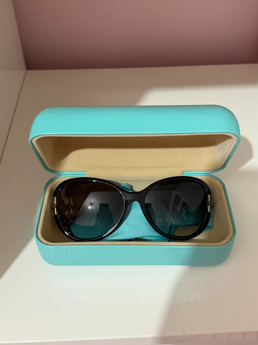 Tiffany & Co. Black Butterfly Sunglasses with Case