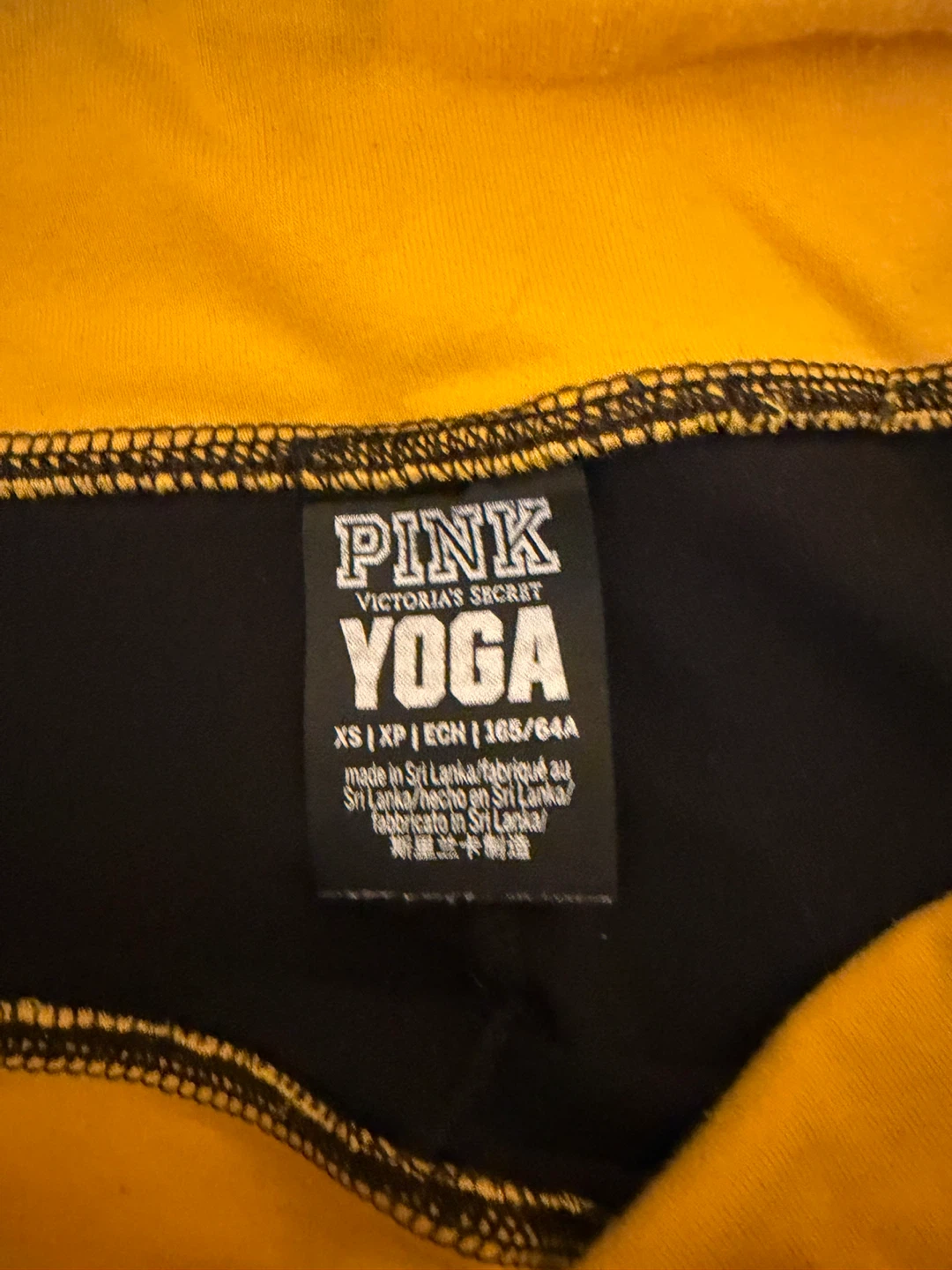 Pink Victoria's Secret Yoga Leggings XS Black Yellow Grey - photo 3