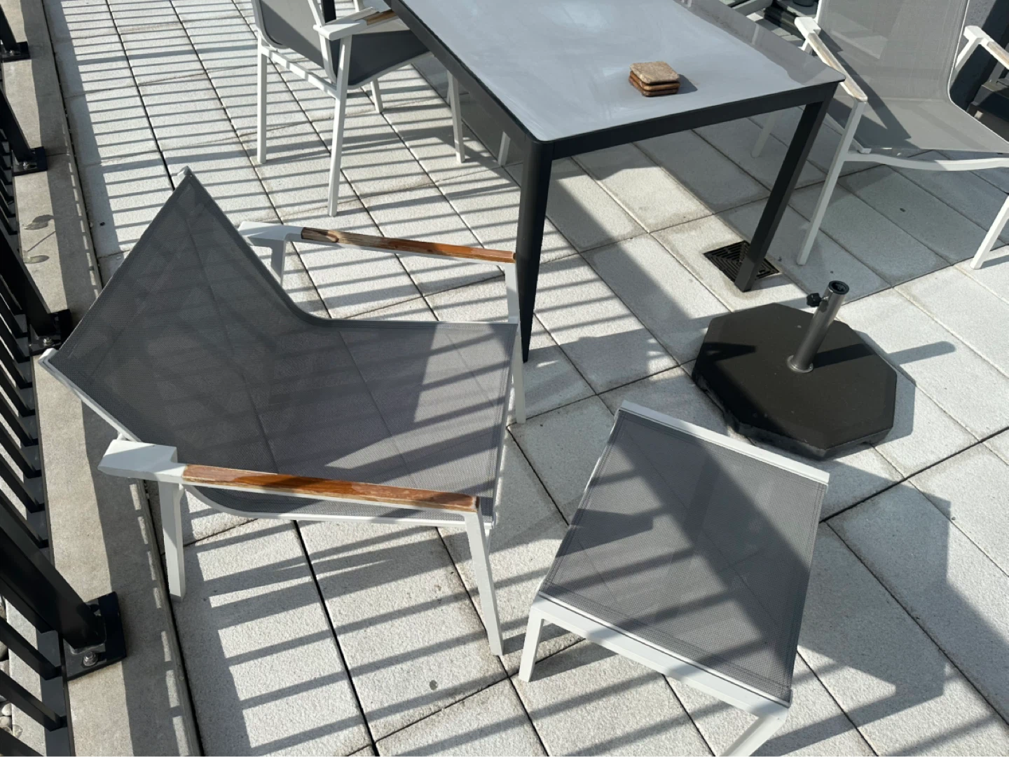 CB2 Outdoor Patio Chair and Ottoman Set - photo 5