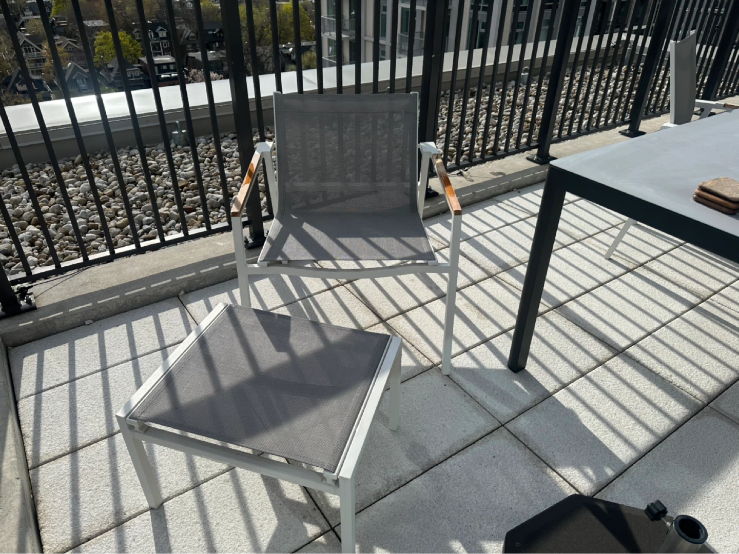 CB2 Outdoor Patio Chair and Ottoman Set - photo 4