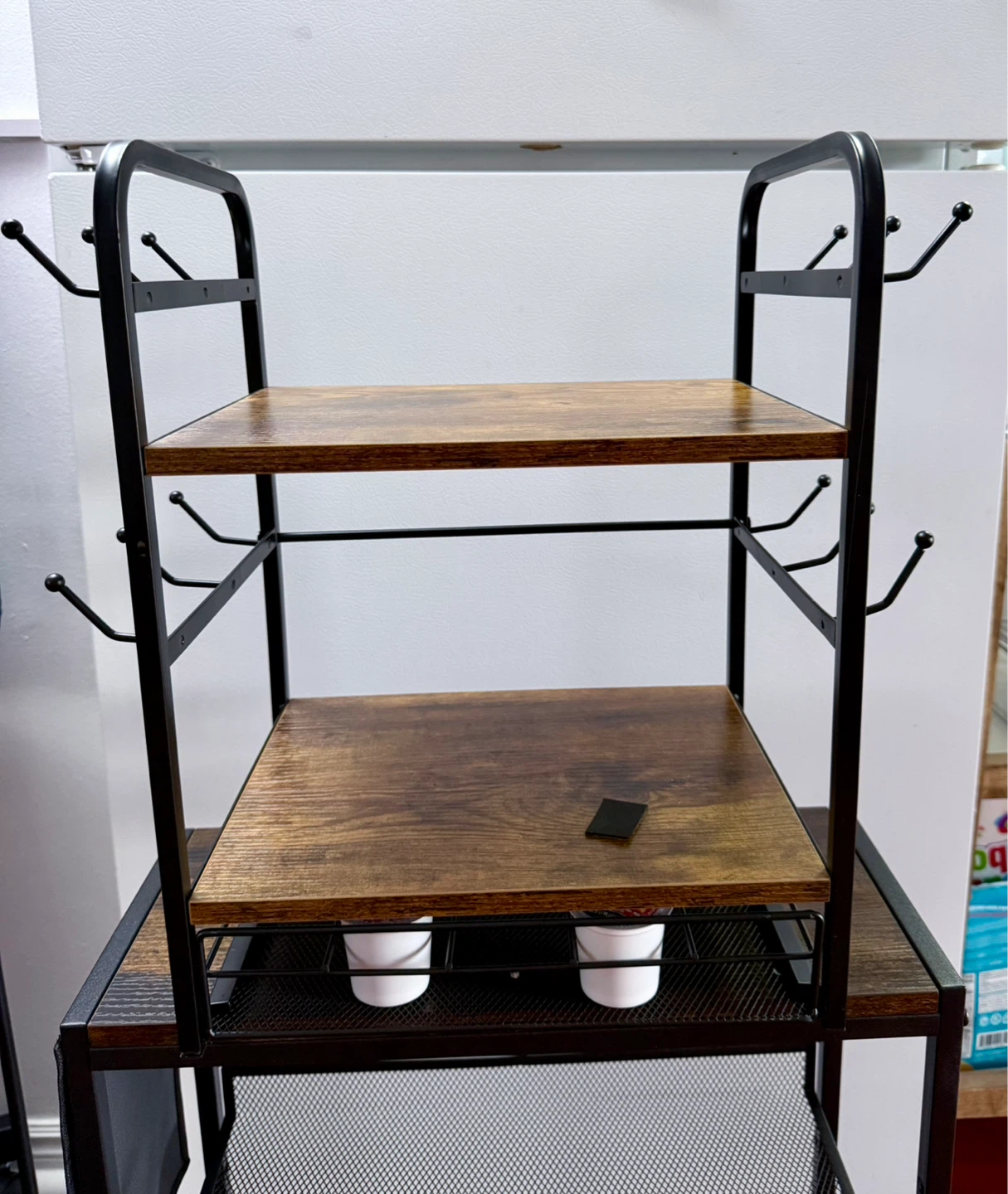 2-Tier Rustic Wood and Metal Mug and K-Cup Holder - photo 3