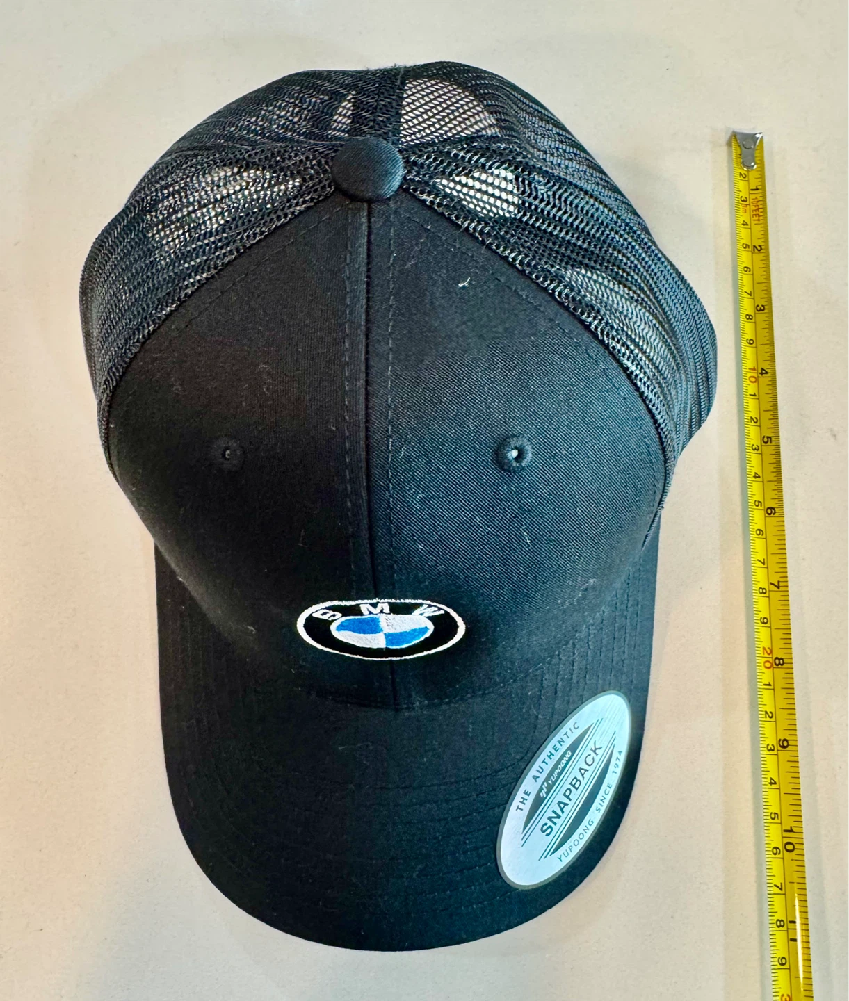BMW Black Mesh Snapback Cap with White Embroidery_NWT_Authentic - photo 3