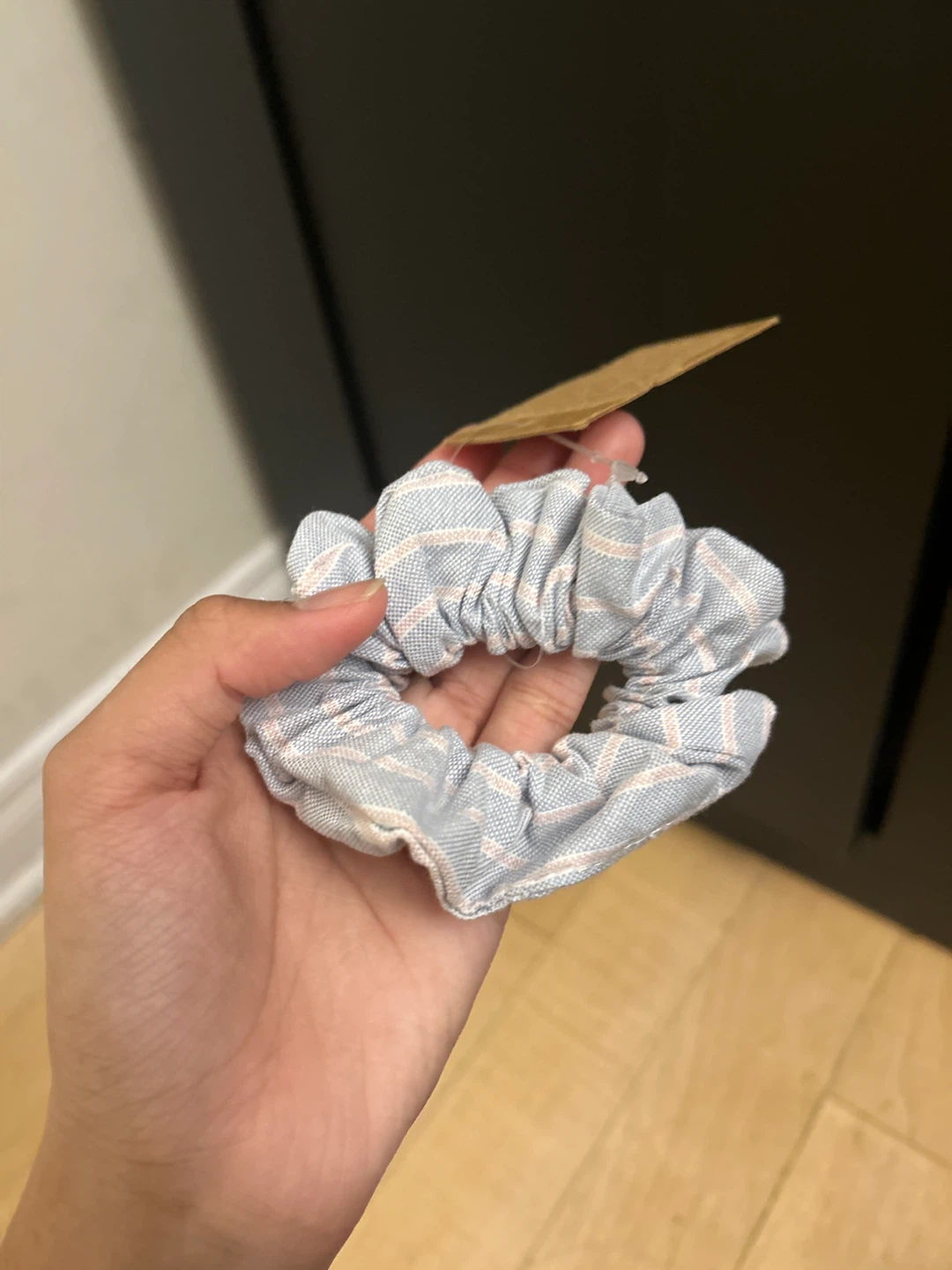 Brandy Melville Blue and Pink Striped Scrunchie