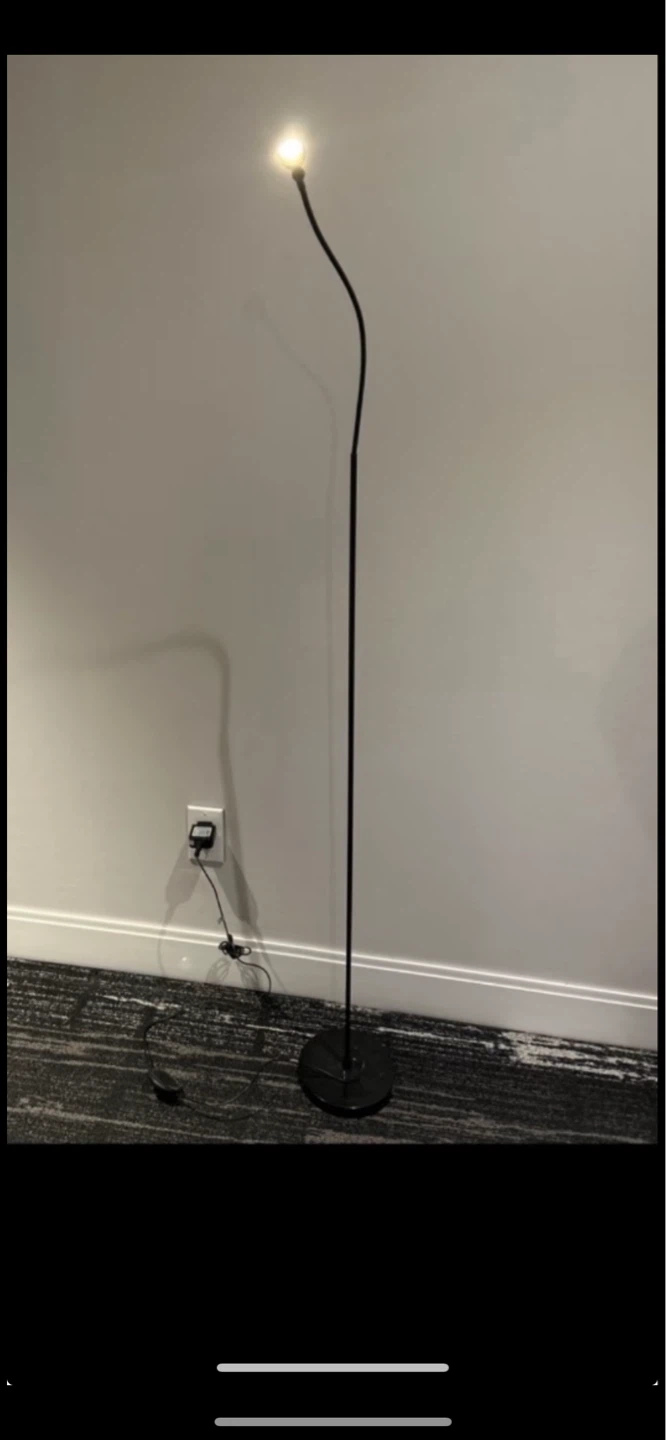 Black Floor Lamp with Flexible Neck