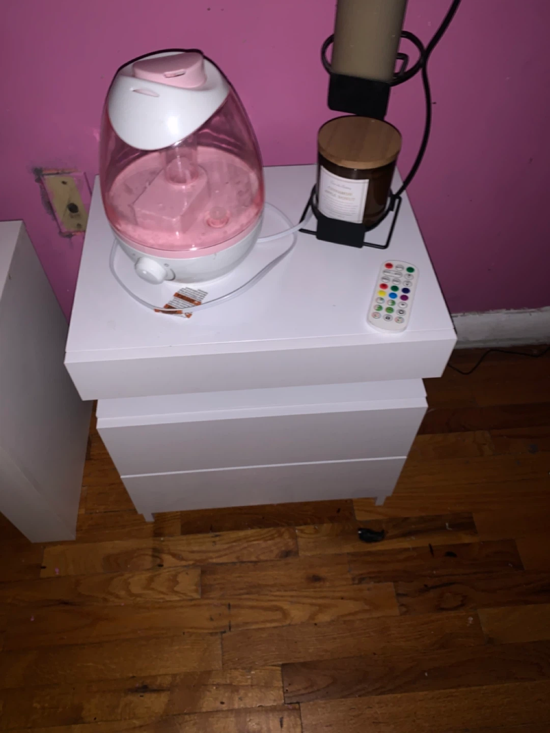 White  2 Drawer led Nightstand - photo 3