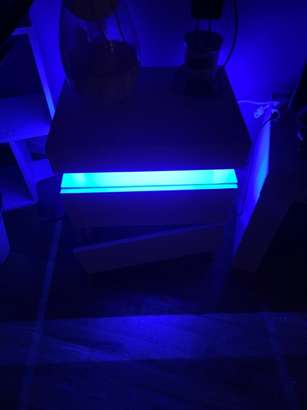 White  2 Drawer led Nightstand - photo 2