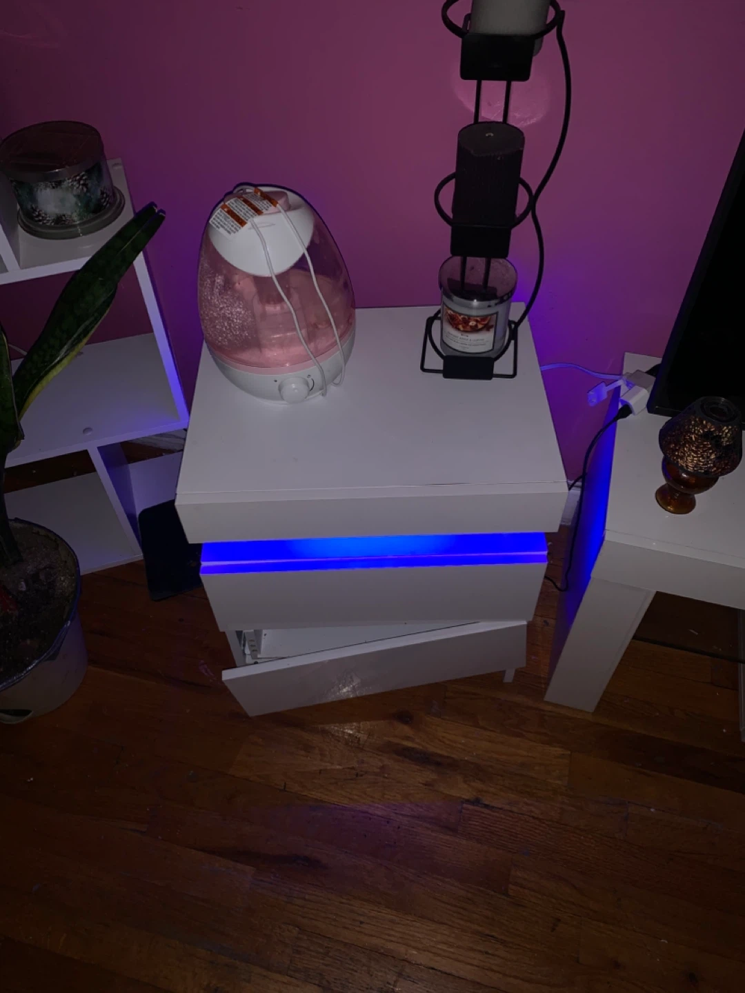White  2 Drawer led Nightstand - photo 4