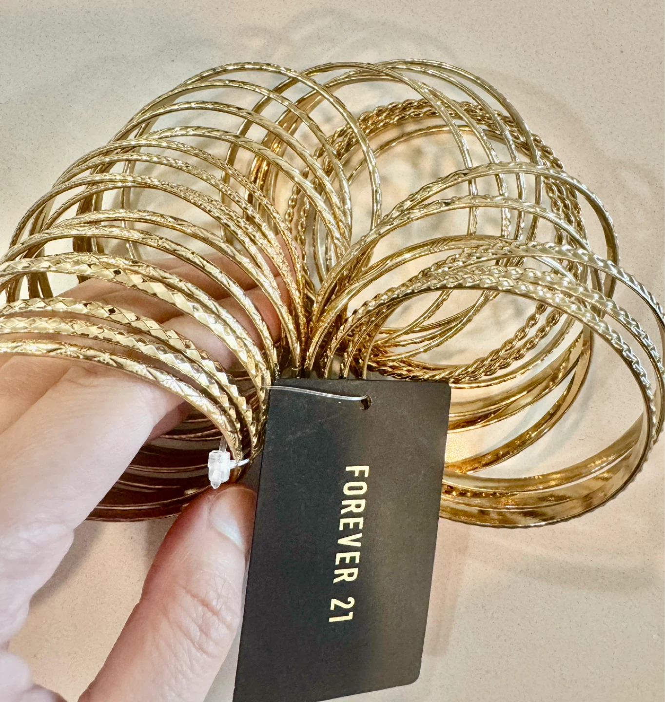 Forever 21 Shiny Gold-Tone Stacking Bangle Set_30 pieces_NWT