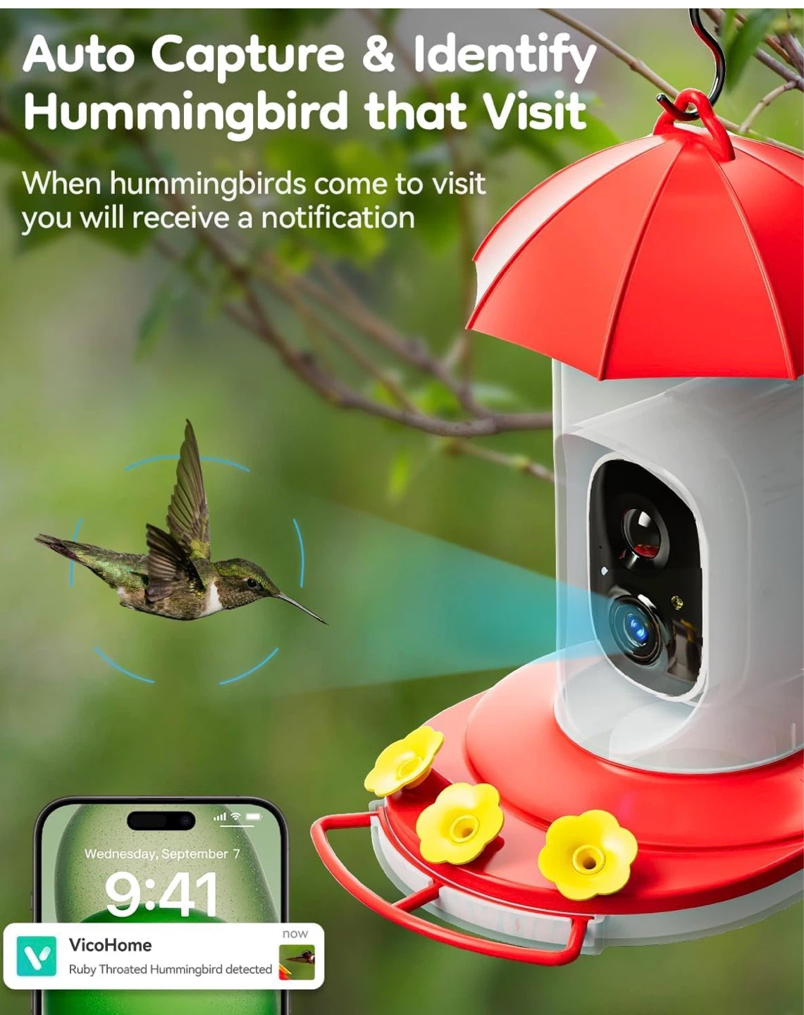 VicoHome Smart Hummingbird Feeder Camera - photo 3