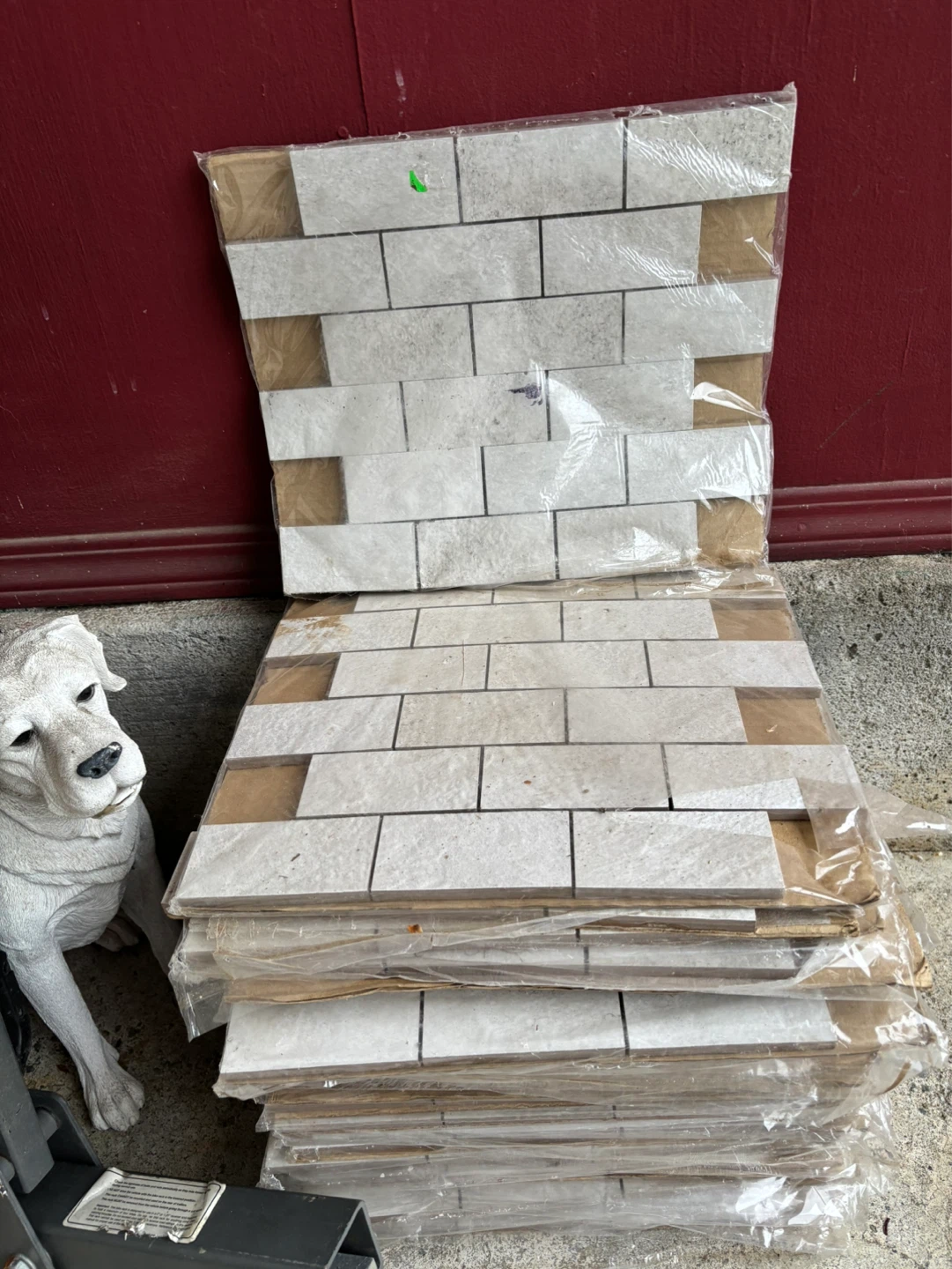 Stack of Subway Style Tiles - White/Beige