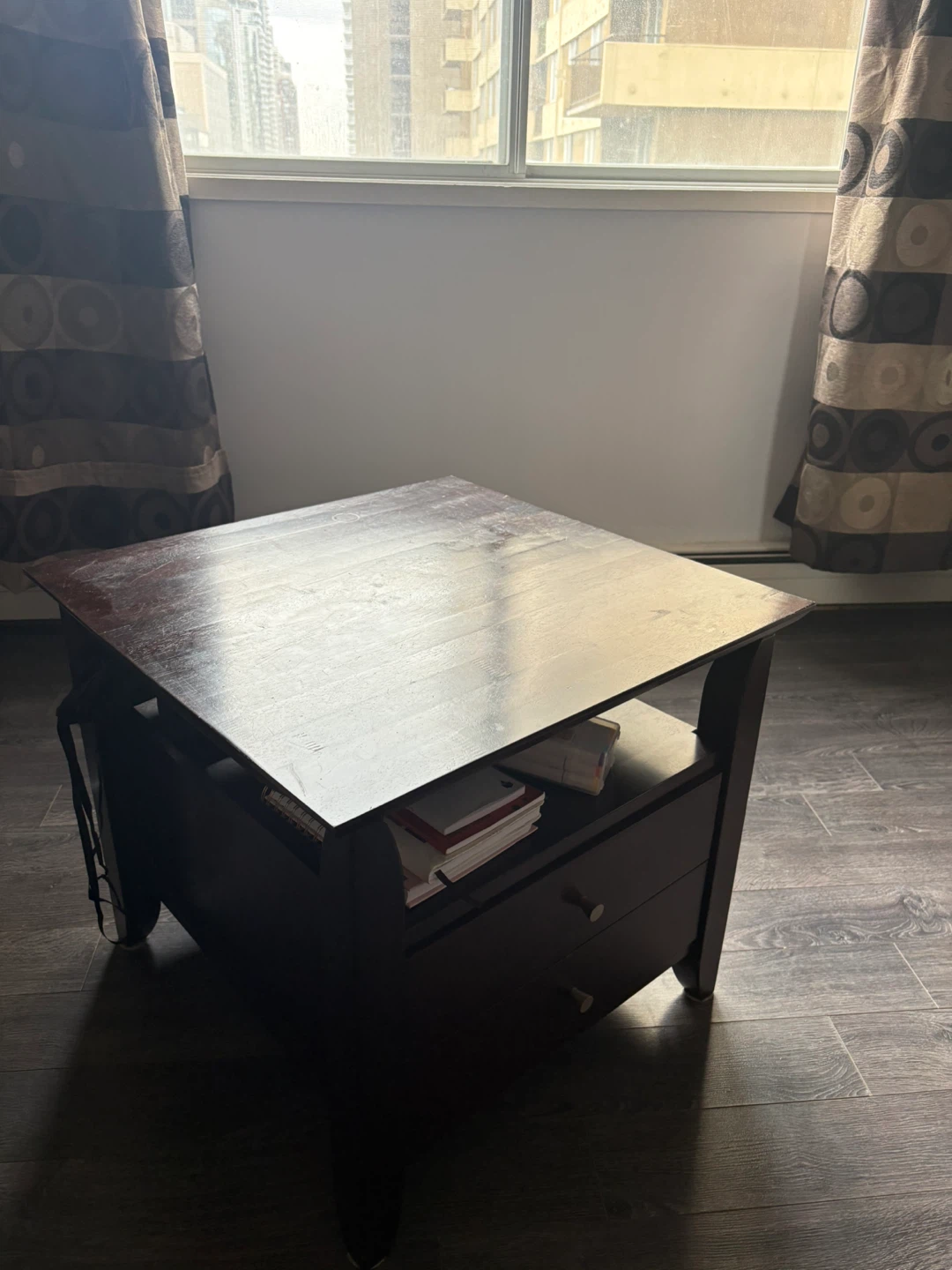 Square End Table with Drawers - photo 2