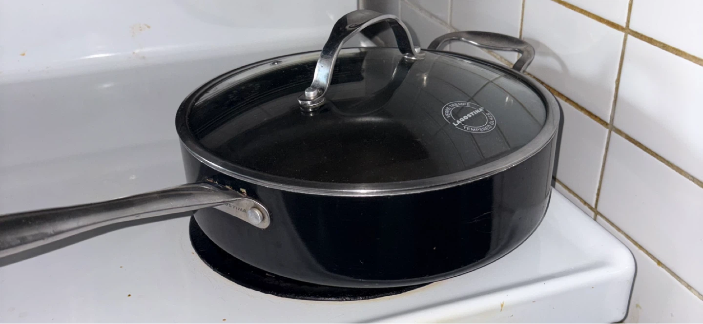 Lagostina Black Saucepan with Tempered Glass Lid