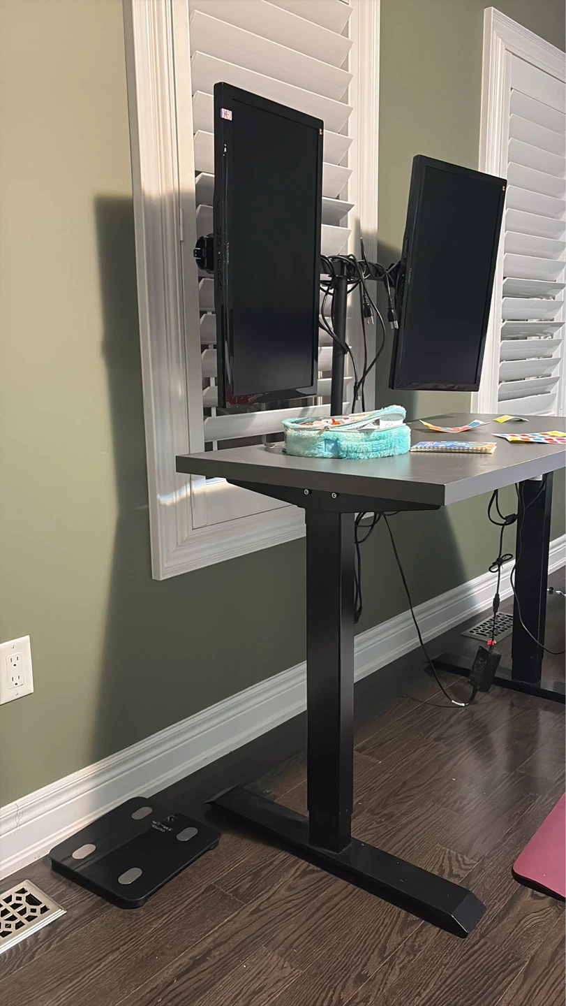 Adjustable Standing Desk with Dual Monitor Mount