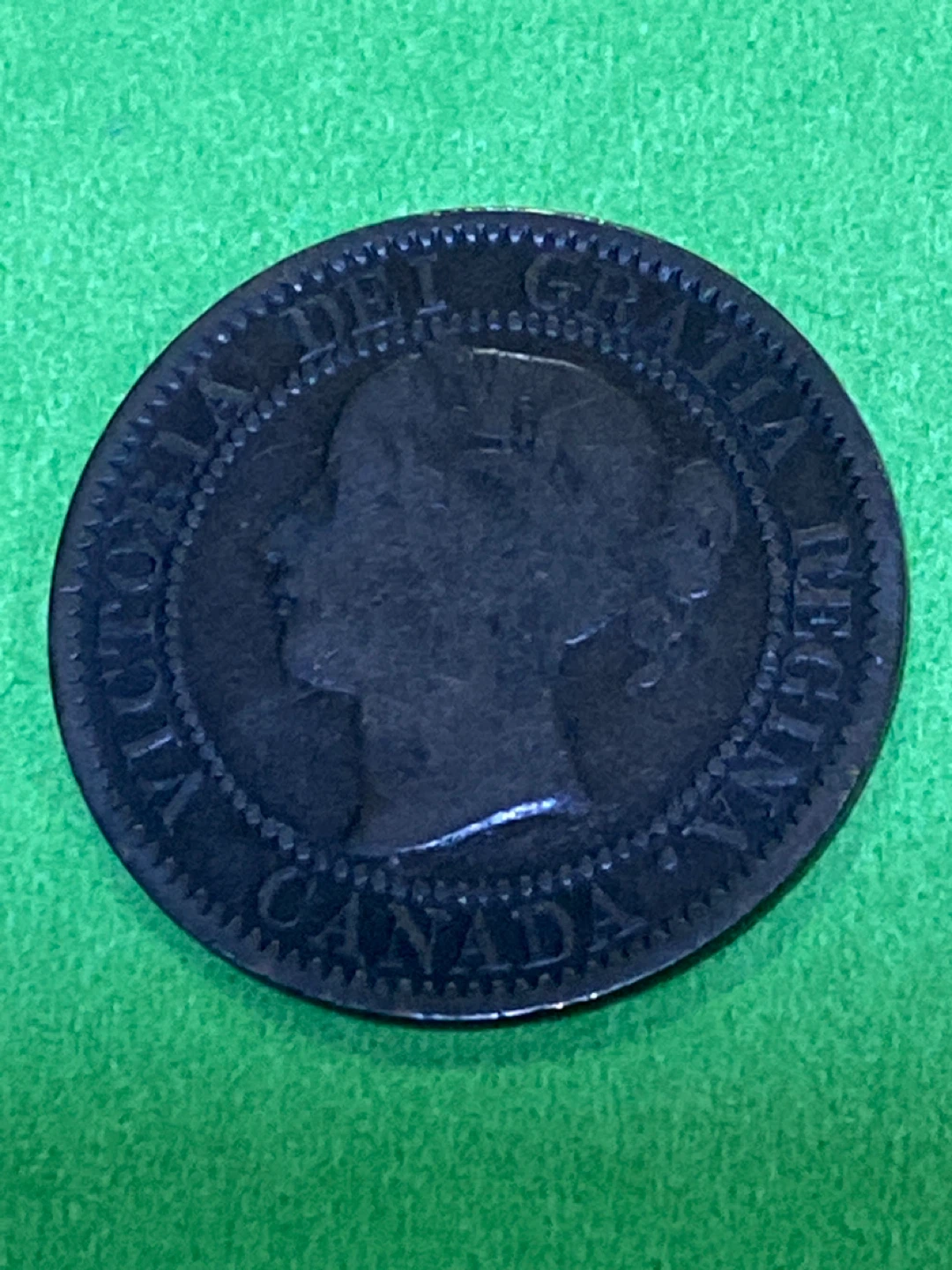 1859 Canada Victoria Regina One Cent Coin