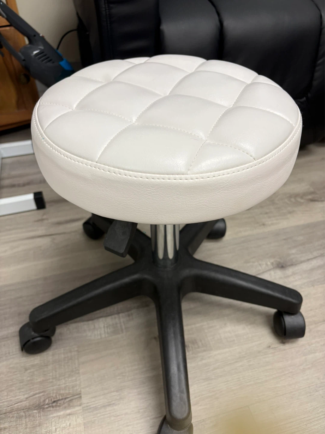 White Rolling Stool