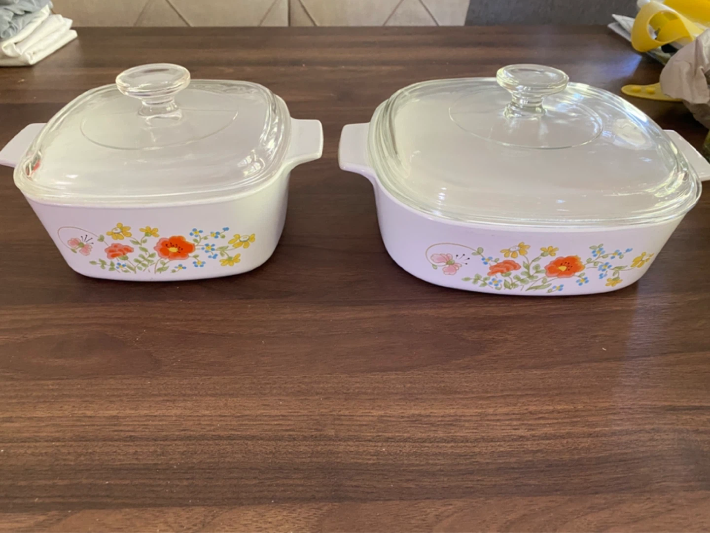 Vintage CorningWare “Wild Flowers” Baking Dishes with Lids