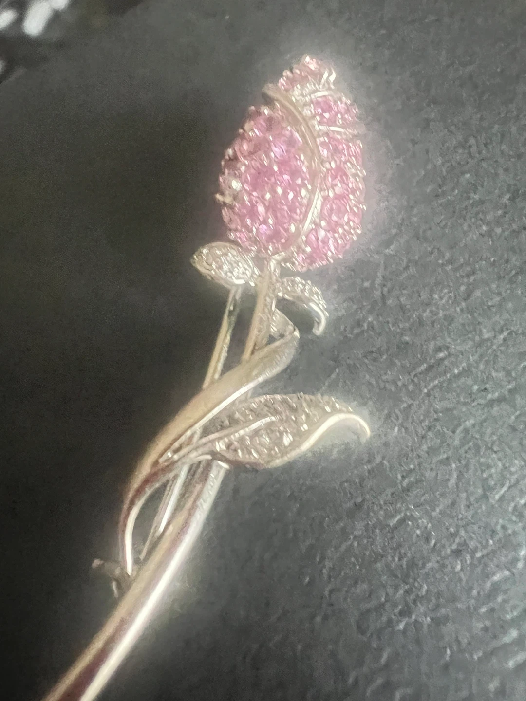 14 k Brooch with Pink Sapphires and Diamonds - photo 2