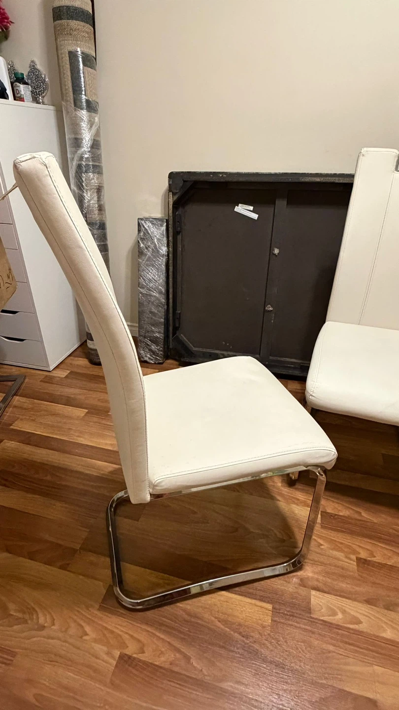 White Faux Leather Dining Chairs (Set of 4) - photo 2
